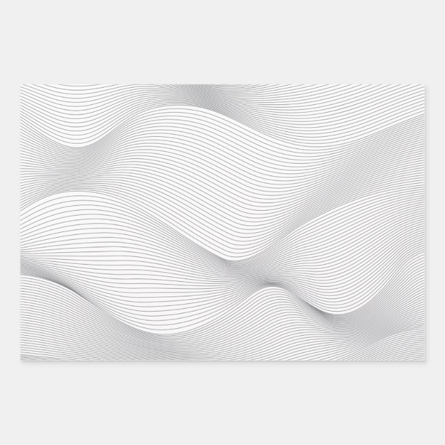 Modern, simple, cool, abstract motion wave pattern wrapping paper sheet (Front)
