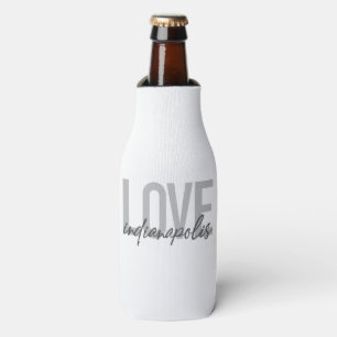Modern, simple, cool design of Love Indianapolis Bottle Cooler