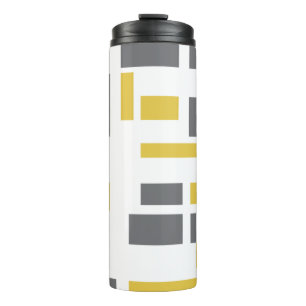 Modern, simple, cool geometric yellow gray pattern thermal tumbler