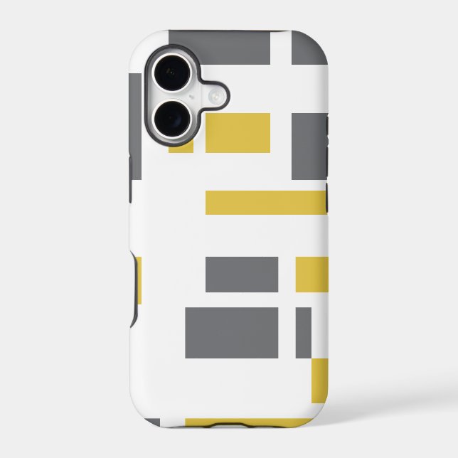 Modern, simple, cool geometric yellow grey pattern (Back)