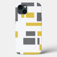 Modern, simple, cool geometric yellow grey pattern
