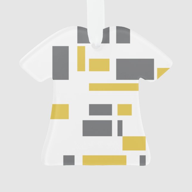 Modern, simple, cool geometric yellow grey pattern ornament (Back)