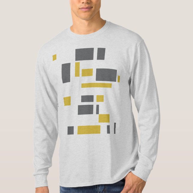 Modern, simple, cool geometric yellow grey pattern T-Shirt (Front)