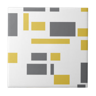 Modern, simple, cool geometric yellow grey pattern tile