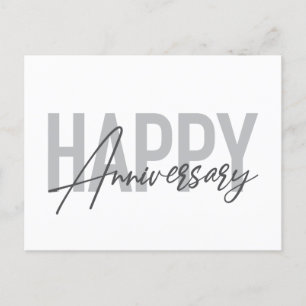 Modern, simple, cool typography Happy Anniversary Postcard