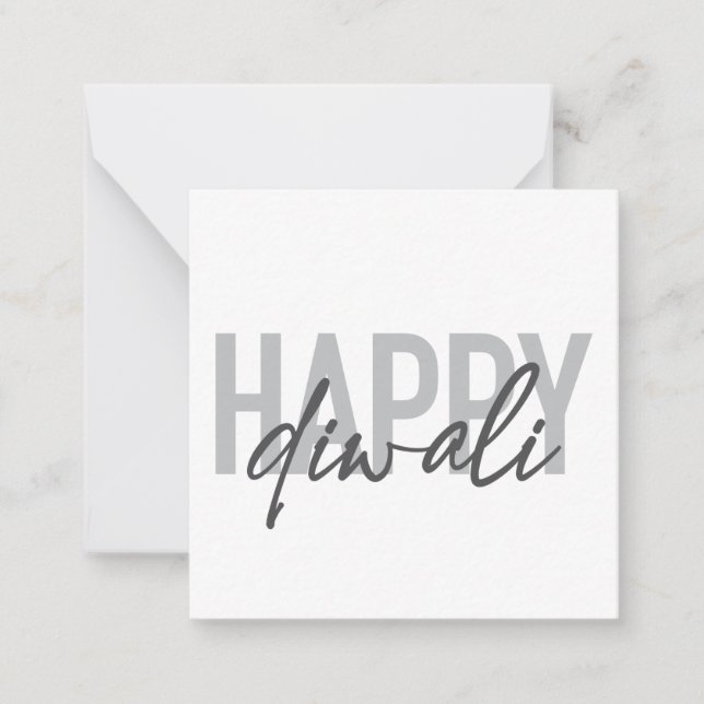 Modern, simple, cool typography Happy Diwali Card (Front)
