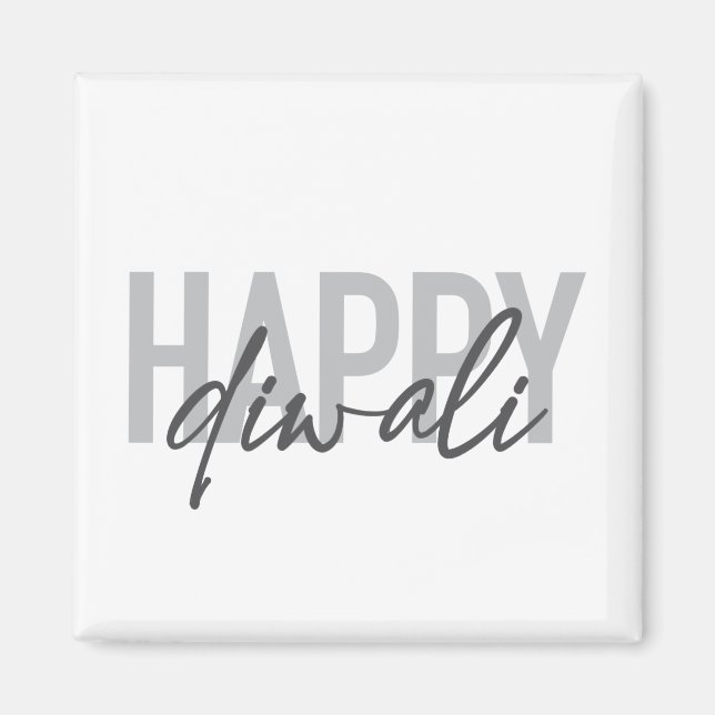Modern, simple, cool typography Happy Diwali Magnet (Front)