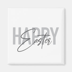 Modern, simple, cool typography Happy Easter Magnet
