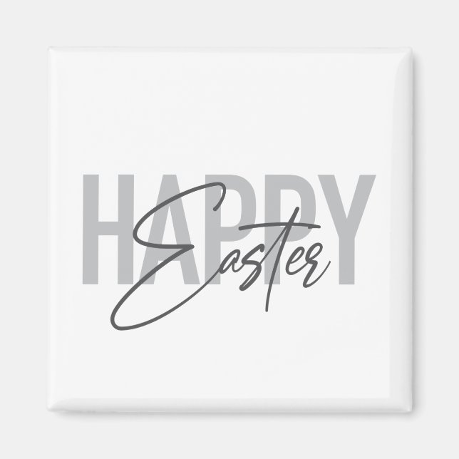 Modern, simple, cool typography Happy Easter Magnet (Front)