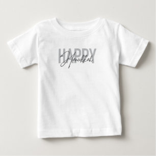 Modern, simple, cool typography Happy Hanukkah Baby T-Shirt