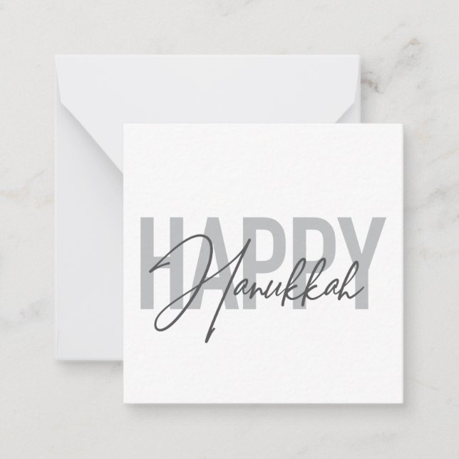 Modern, simple, cool typography Happy Hanukkah Card (Front)