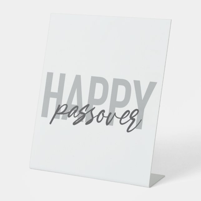 Modern, simple, cool typography Happy Passover Pedestal Sign (Front)