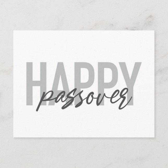 Modern, simple, cool typography Happy Passover Postcard (Front)