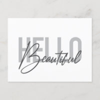Modern, simple, cool typography Hello Beautiful