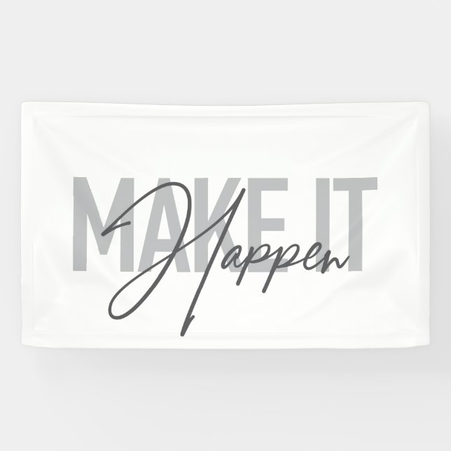 Modern, simple, cool typography Make It Happen Banner (Horizontal)