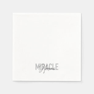 Modern, simple, cool typography Miracle Happens Napkin