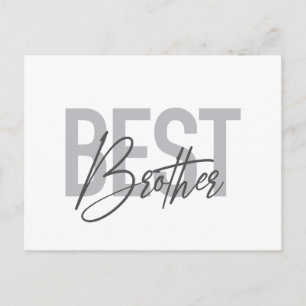 Modern, simple, cool typography of Best Brother Postcard