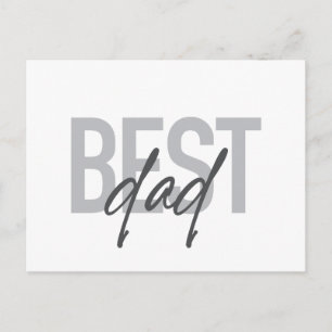 Modern, simple, cool typography of Best Dad Postcard