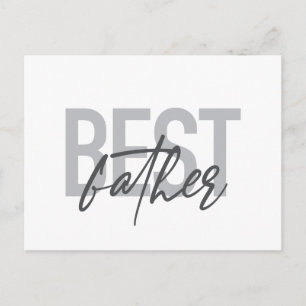 Modern, simple, cool typography of Best Father Postcard