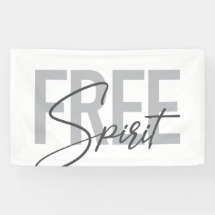 Modern, simple, cool typography of Free Spirit Banner