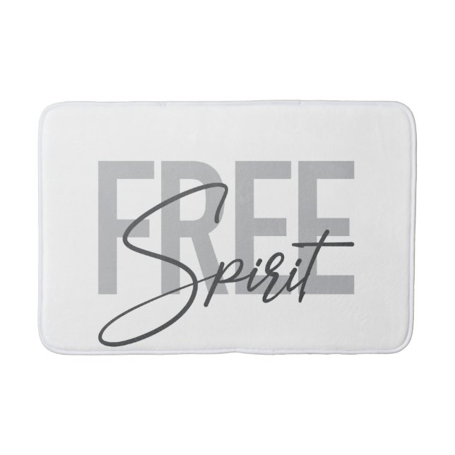 Modern, simple, cool typography of Free Spirit Bath Mat (Front)