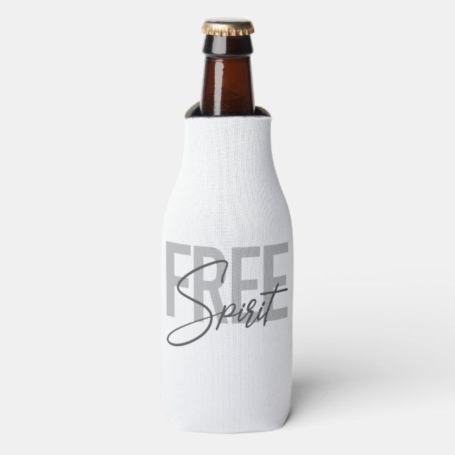 Modern, simple, cool typography of Free Spirit Bottle Cooler (Bottle Front)