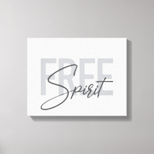 Modern, simple, cool typography of Free Spirit Canvas Print