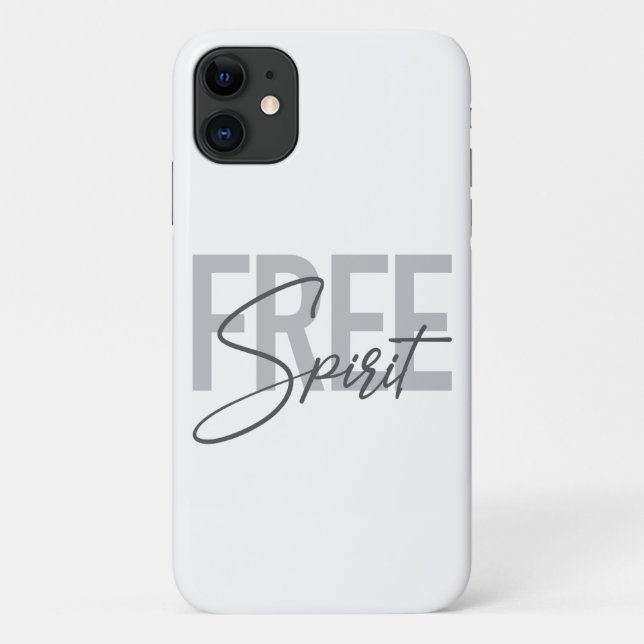Modern, simple, cool typography of Free Spirit Case-Mate iPhone Case (Back)