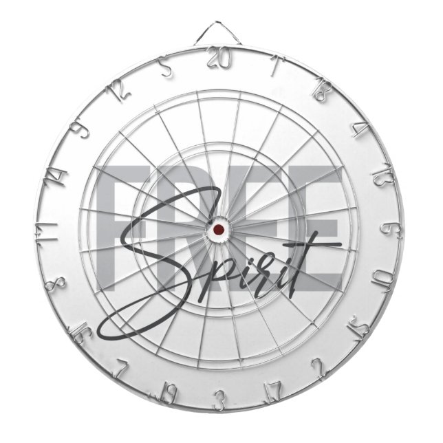 Modern, simple, cool typography of Free Spirit Dartboard (Front)
