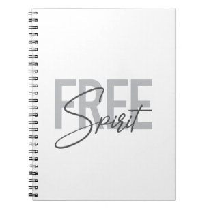 Modern, simple, cool typography of Free Spirit Notebook
