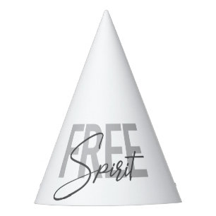 Modern, simple, cool typography of Free Spirit Party Hat
