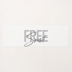Modern, simple, cool typography of Free Spirit Yoga Mat