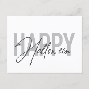 Modern, simple, cool typography of Happy Halloween Postcard