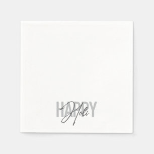 Modern, simple, cool typography of Happy Holi Napkin