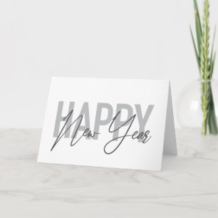 Modern, simple, cool typography of Happy New Year Card