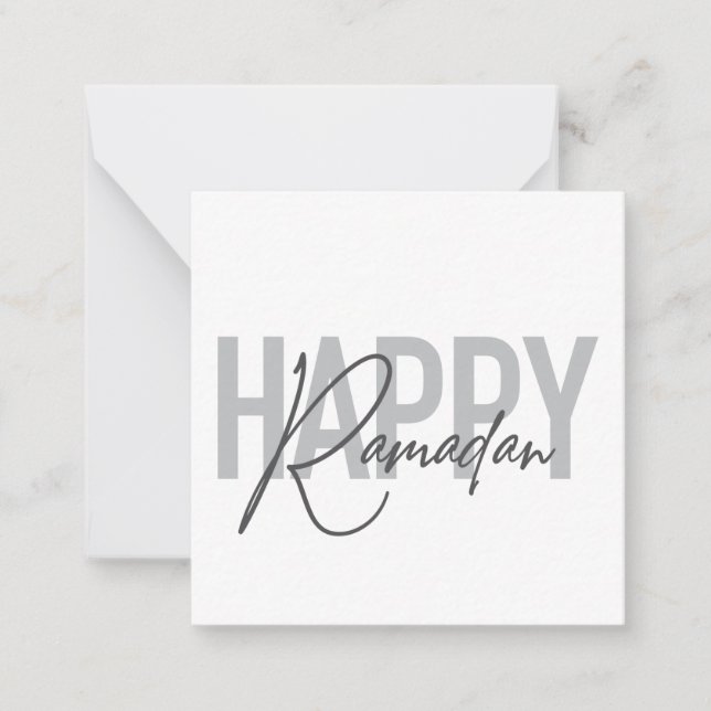 Modern, simple, cool typography of Happy Ramadan Card (Front)