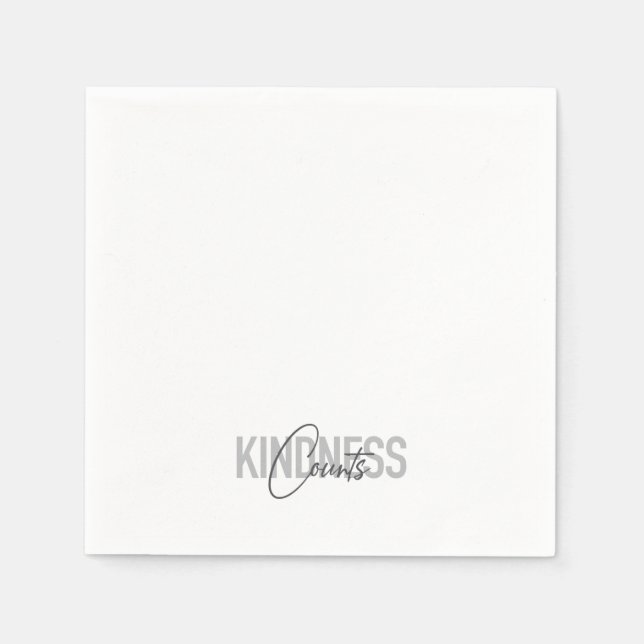 Modern, simple, cool typography of Kindness Counts Napkin (Front)