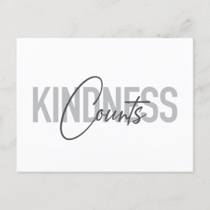 Modern, simple, cool typography of Kindness Counts Postcard