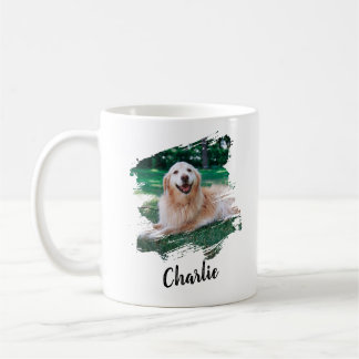 Modern Simple Cool Typography Pet Name and Photo Coffee Mug