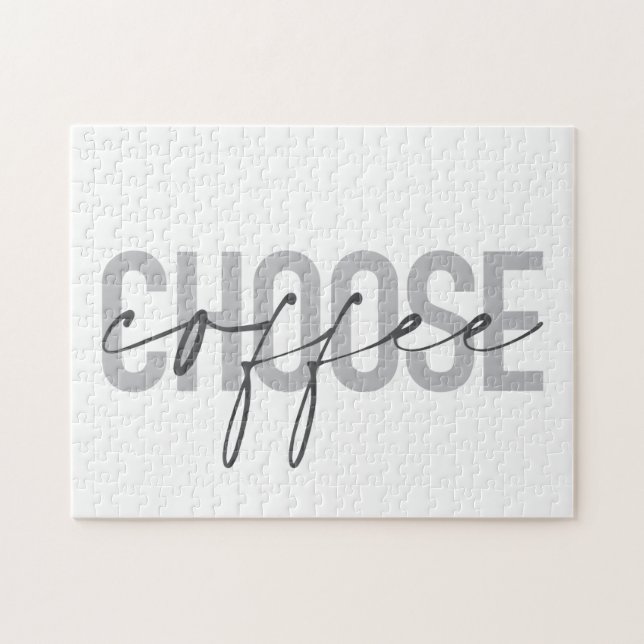 Modern, simple, cool, urban design Choose Coffee Jigsaw Puzzle (Horizontal)