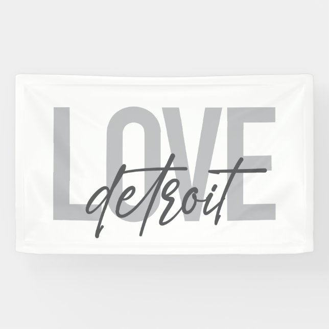 Modern, simple, cool, urban design Love Detroit Banner (Horizontal)