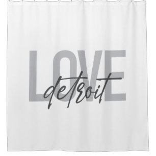 Modern, simple, cool, urban design Love Detroit Shower Curtain