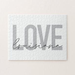 Modern, simple, cool, urban design Love Louisiana Jigsaw Puzzle