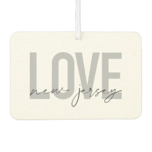 Modern, simple, cool, urban design Love New Jersey Car Air Freshener