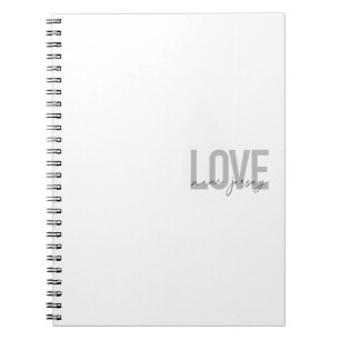 Modern, simple, cool, urban design Love New Jersey Notebook