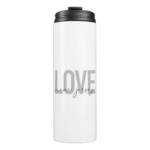Modern, simple, cool, urban design Love New Jersey Thermal Tumbler
