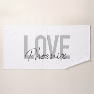 Modern, simple, cool, urban design Love Phoenix Bath Towel