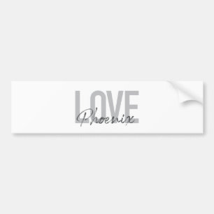 Modern, simple, cool, urban design Love Phoenix Bumper Sticker