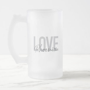 Modern, simple, cool, urban design Love Phoenix Frosted Glass Beer Mug