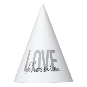 Modern, simple, cool, urban design Love Phoenix Party Hat